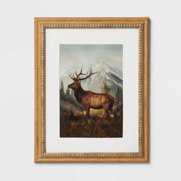 11x14 Vintage Stag Framed Wall Art - Threshold Studio McGee, Christmas 2023 - Picture 1 of 4